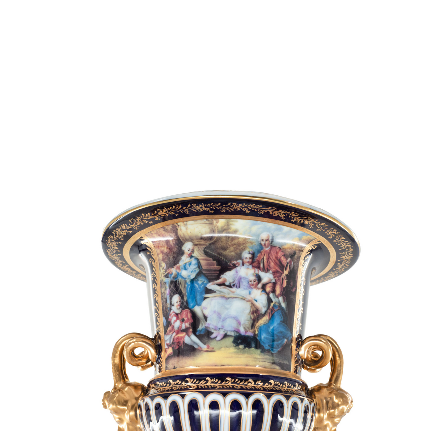 Small Rococo Style Vase with Hand-painted Motif