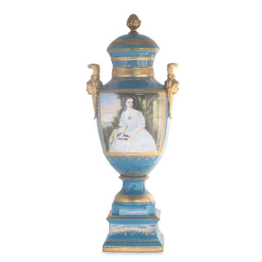 Gorgeous Hand-painted Porcelain And Bronze Vase