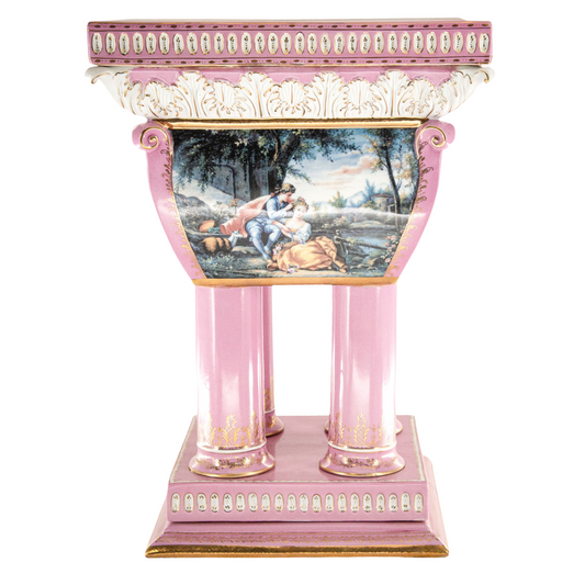Hand-painted Pink Baroque Style Furniture Porcelain Chair