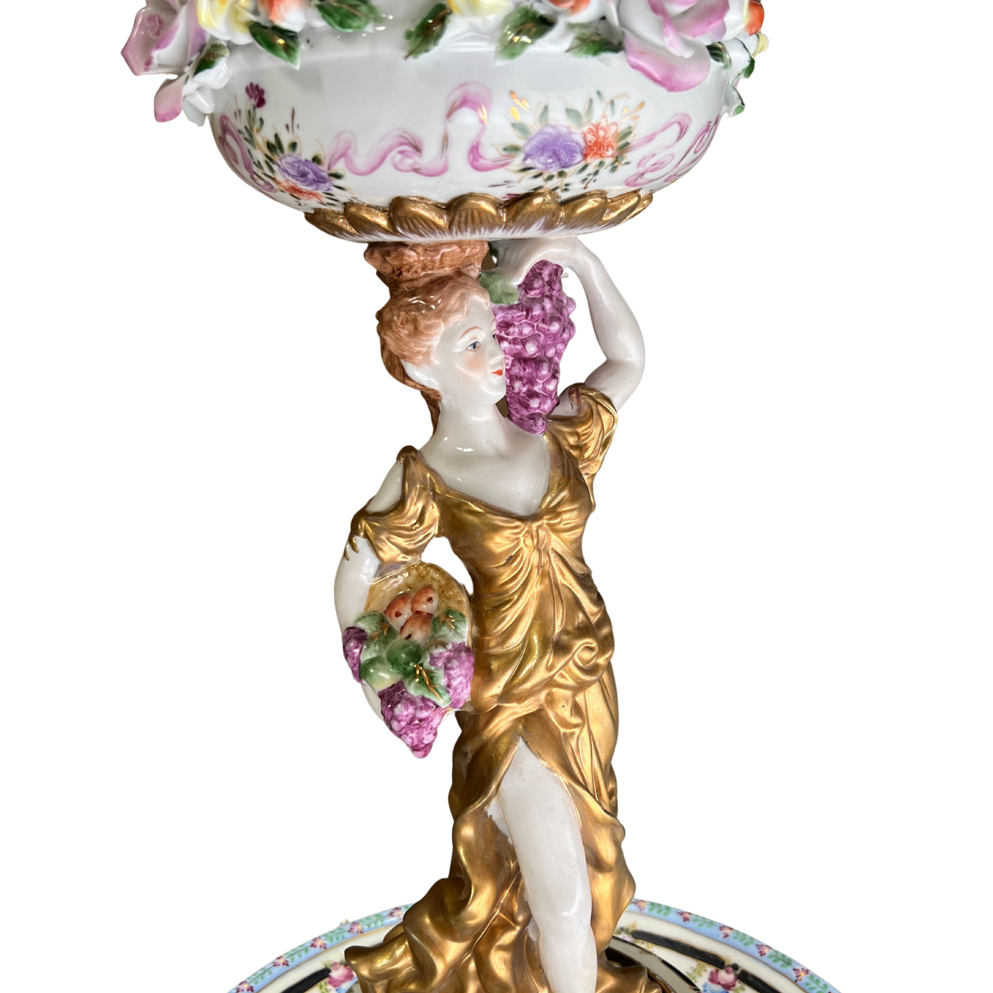 Rococo Style Porcelain Bowl Muse With Grapes