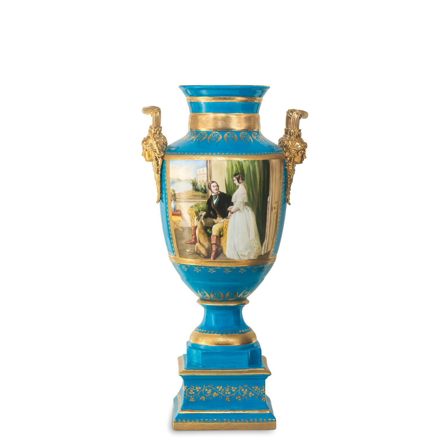 Gorgeous Hand-painted Porcelain And Bronze Vase