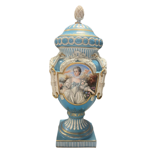 Hand Painted Rococo Style Porcelain Vase