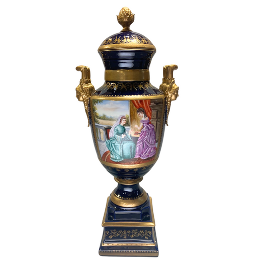 Gorgeous Hand-painted Porcelain And Bronze Vase