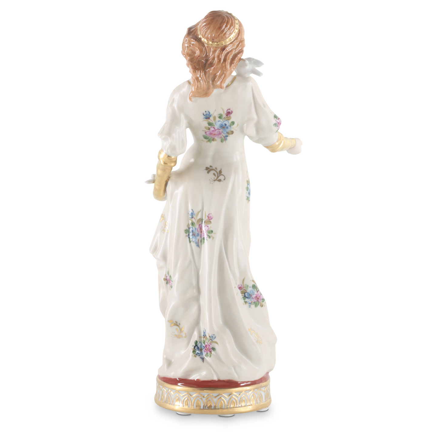 Figura Porcelana Mujer con Palomas