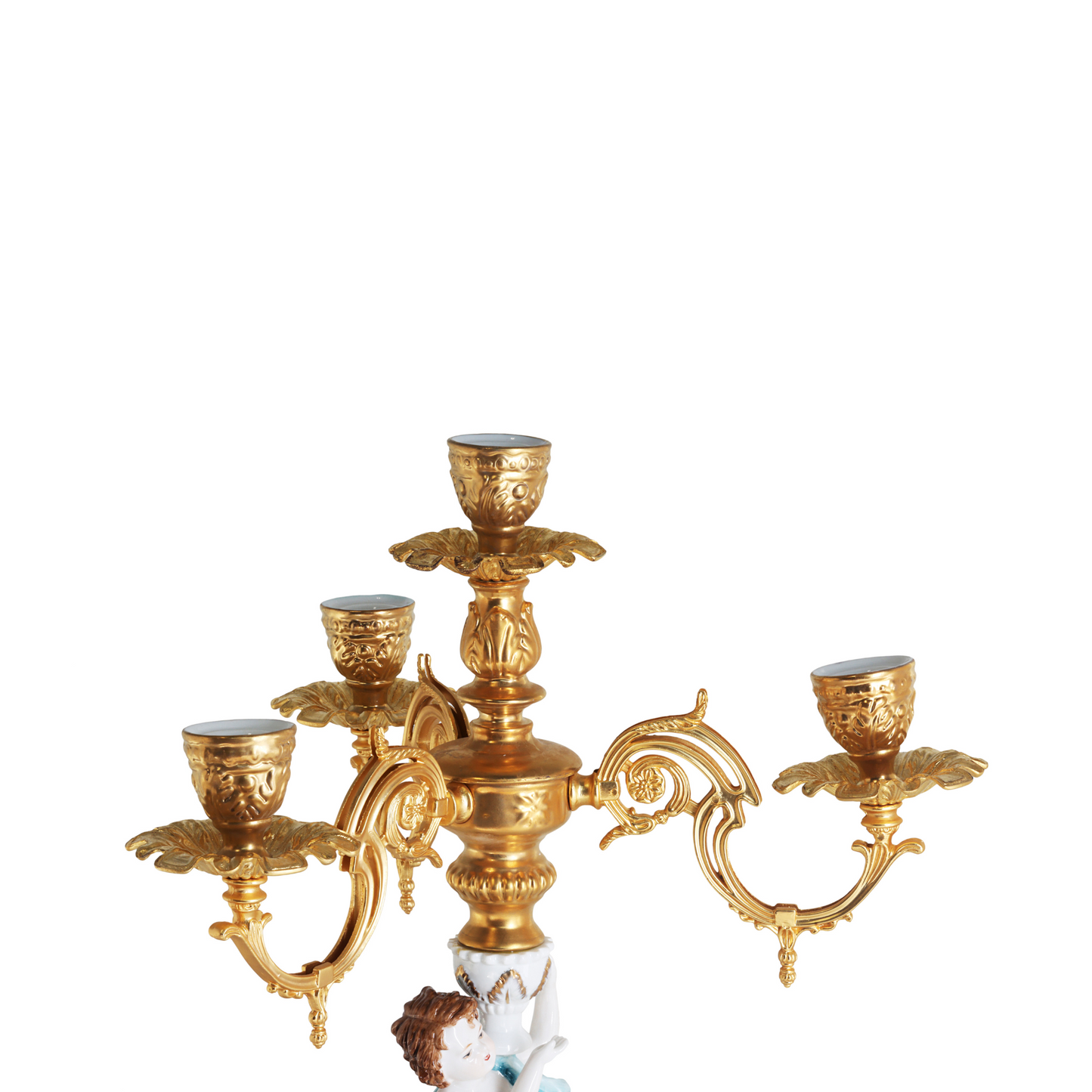 Hand-Painted Rococo Style Candelabra