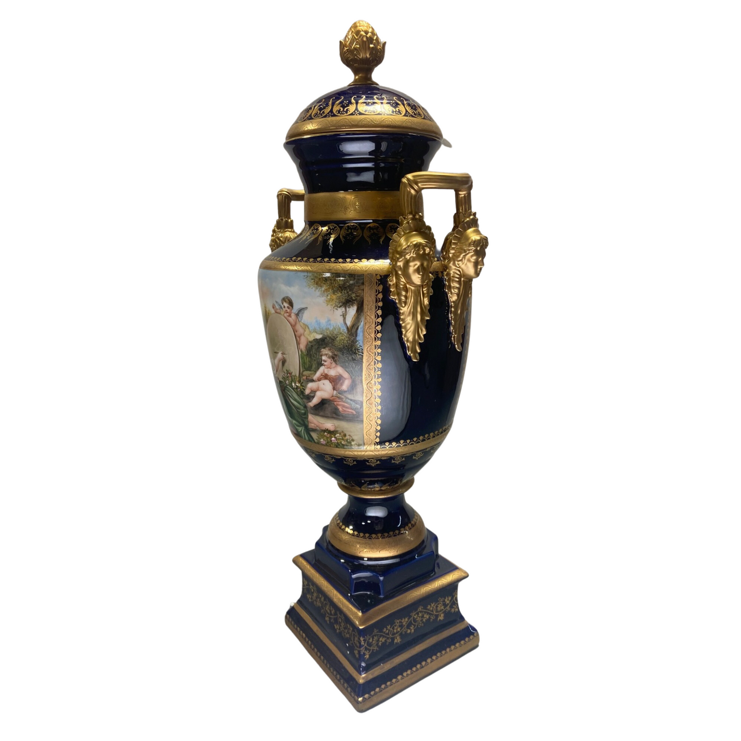 Gorgeous Hand-painted Porcelain And Bronze Vase