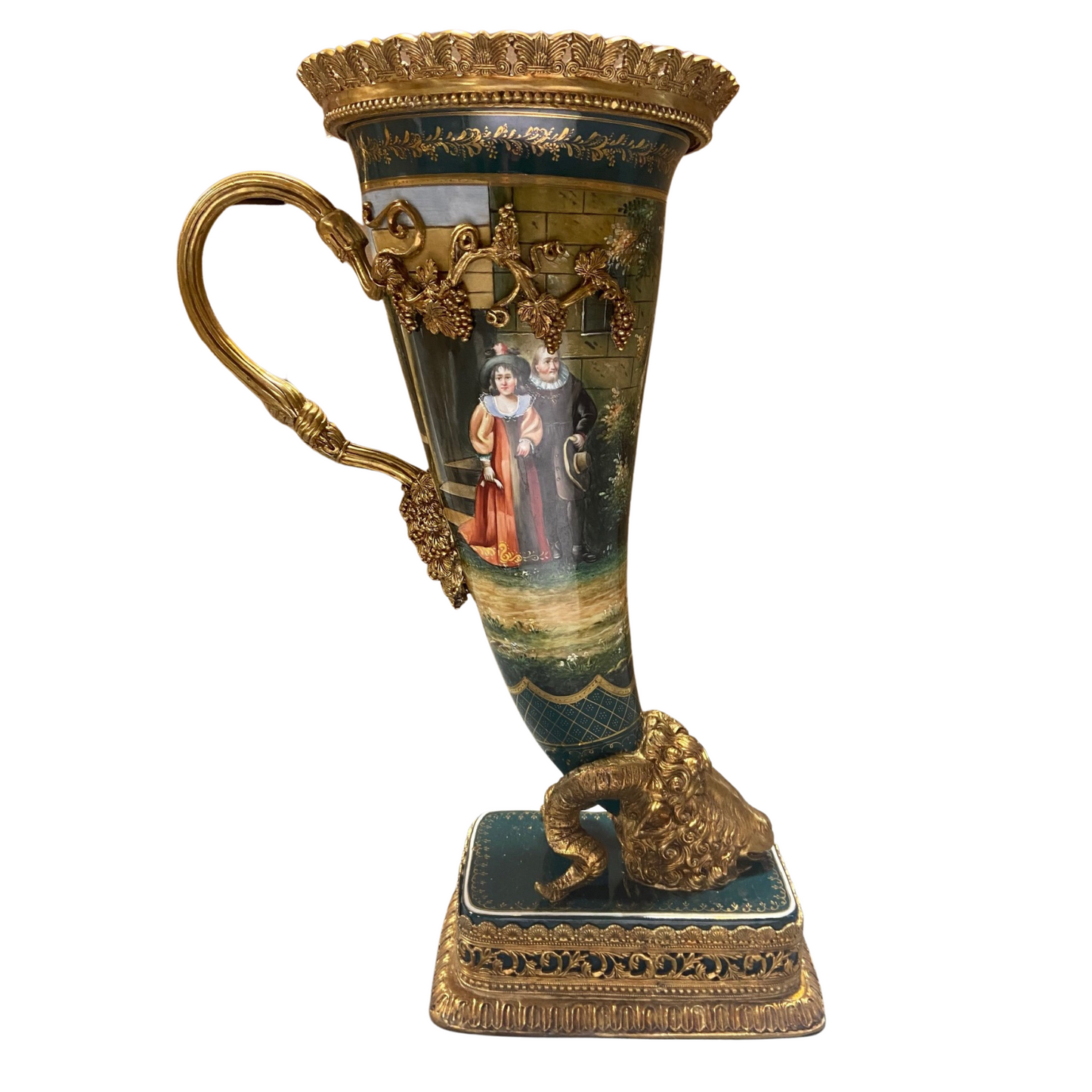 Rococo Hand-painted Style Tall Vase