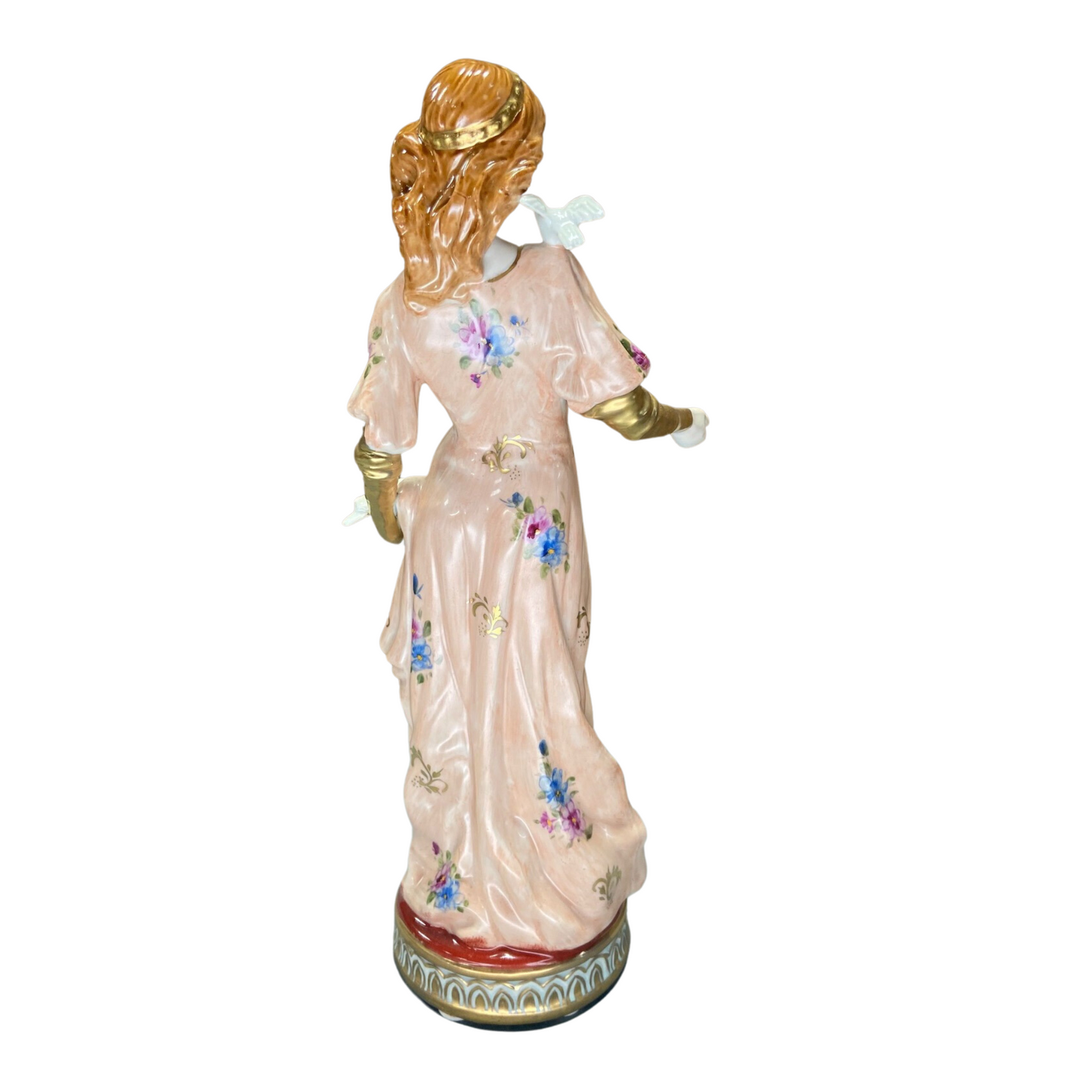 Figura Mujer Con Paloma Porcelana