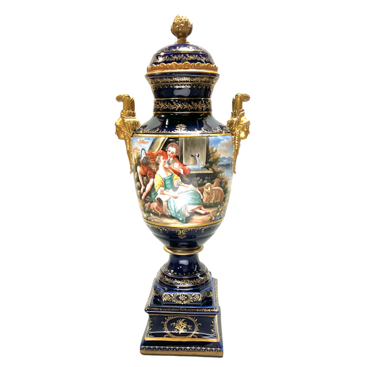 Gorgeous Hand-painted Porcelain And Bronze Vase