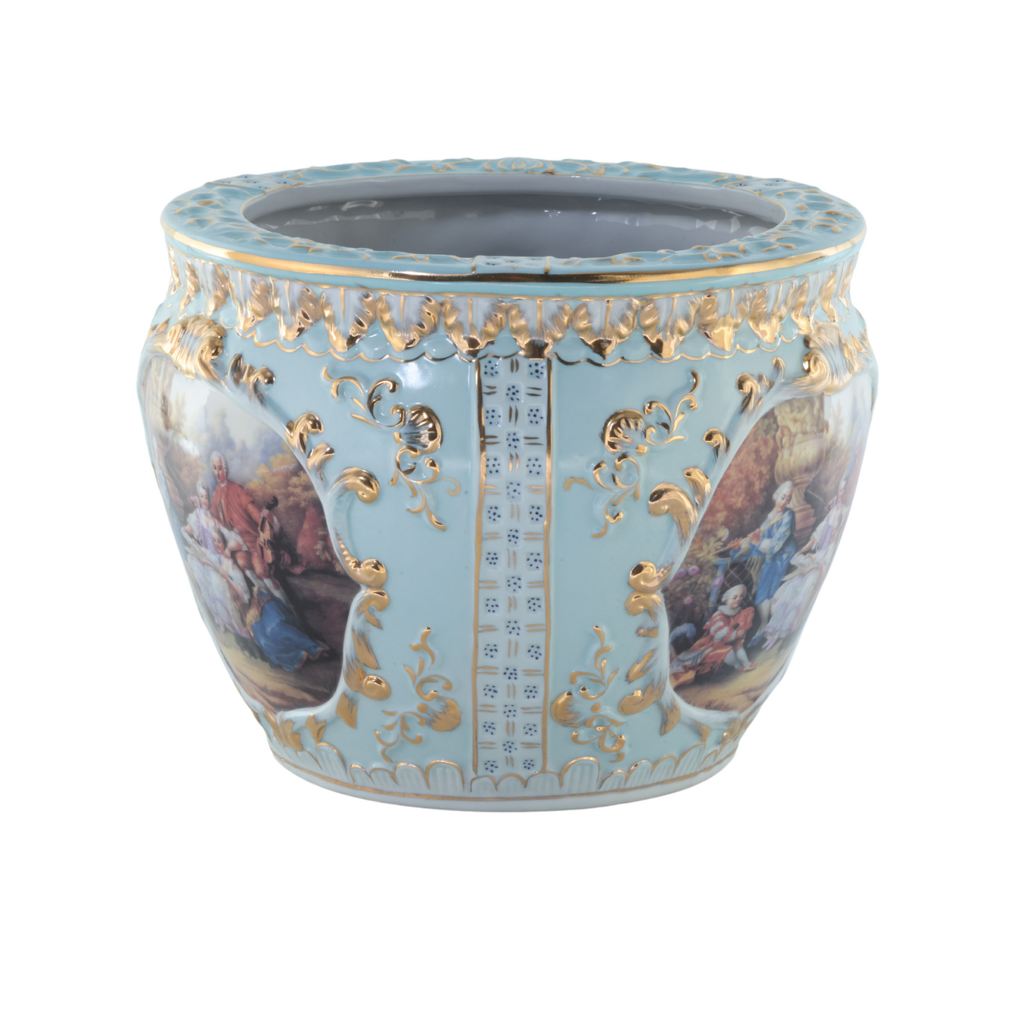 Rococo Planter Pot in Teal