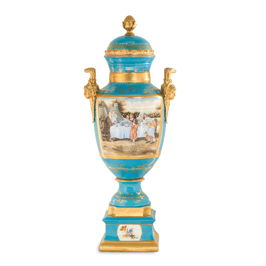 Gorgeous Hand-painted Porcelain And Bronze Vase