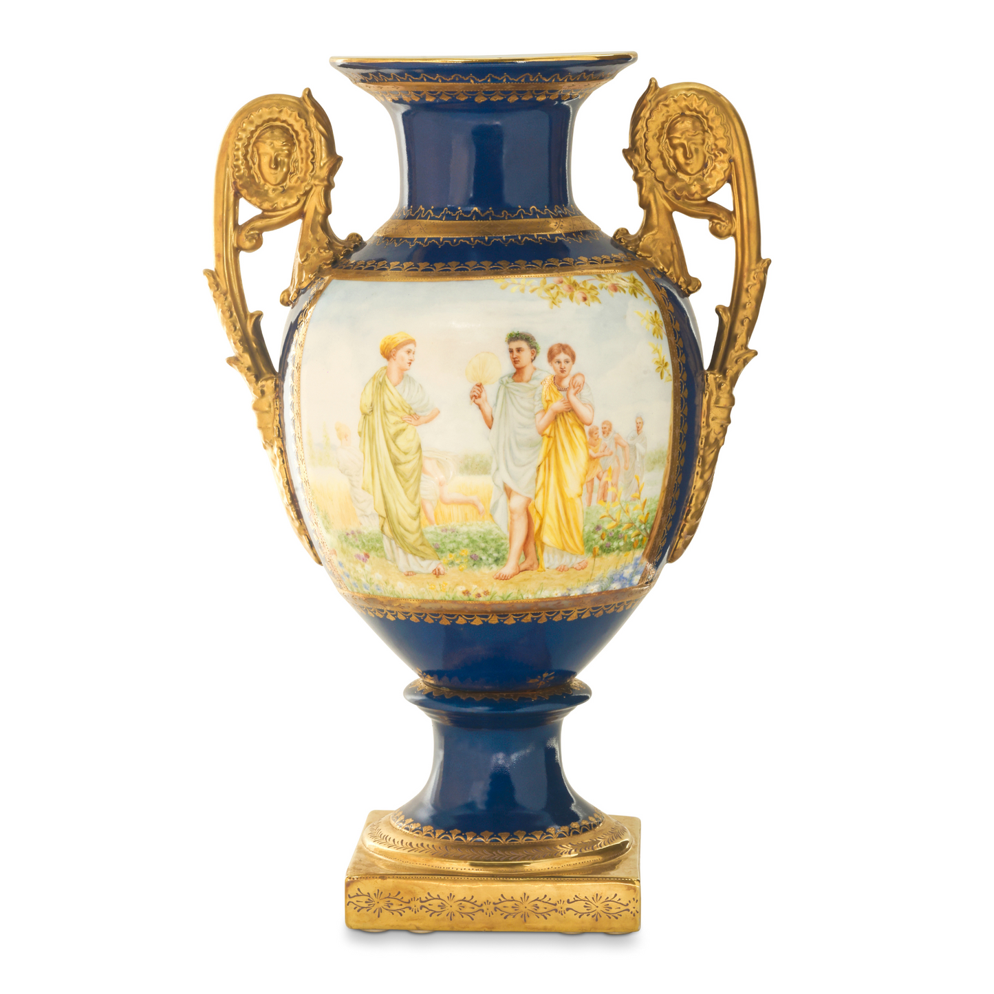Bronze Handle Porcelain Vase