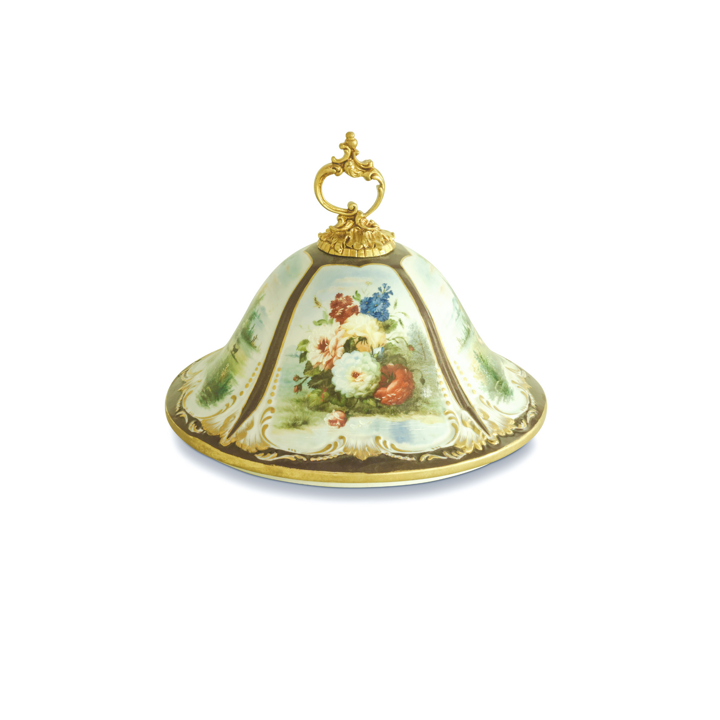 Gold Urn with Hand-painted Rococo Motifs
