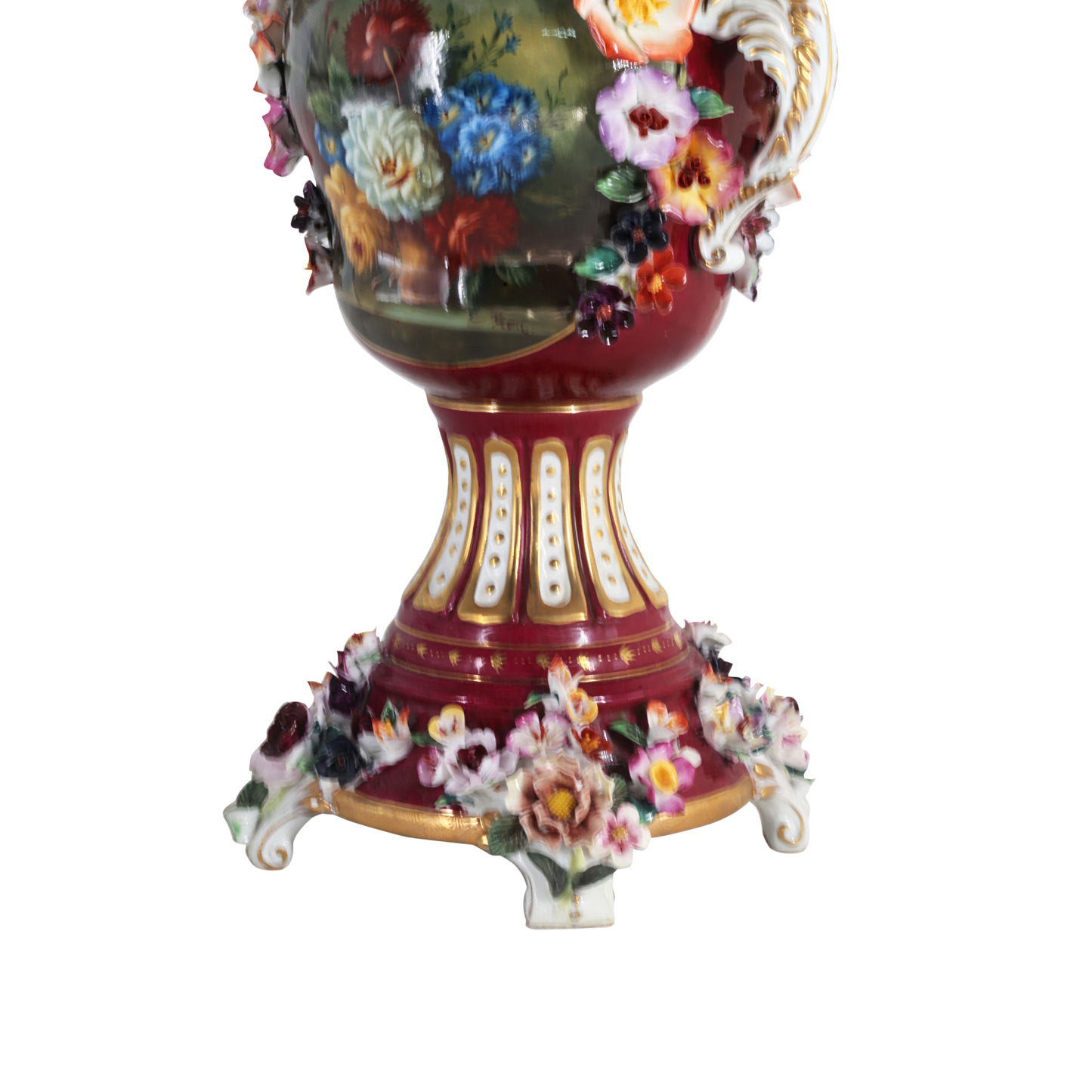 Portavelas de flor de porcelana de cuatro tazas