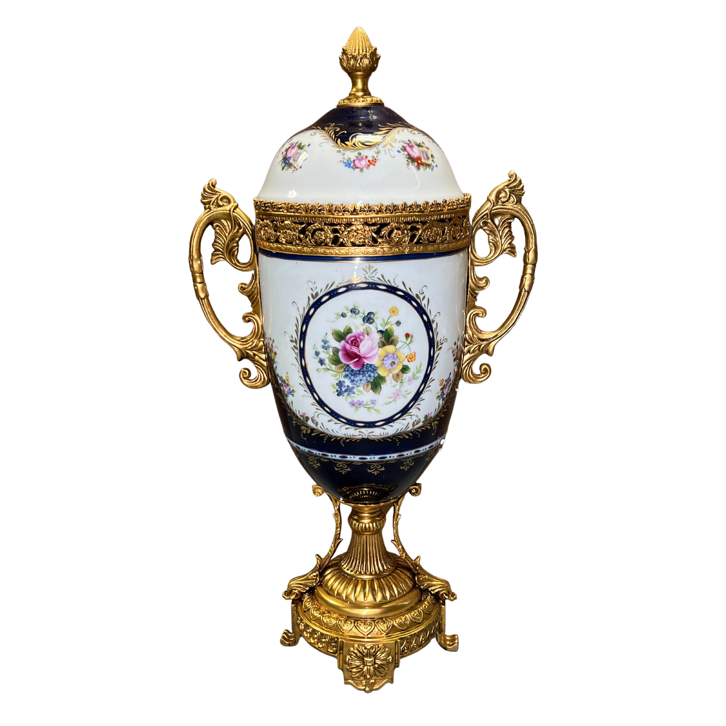 Baroque Elegance: Exceptional Blue Porcelain Jar
