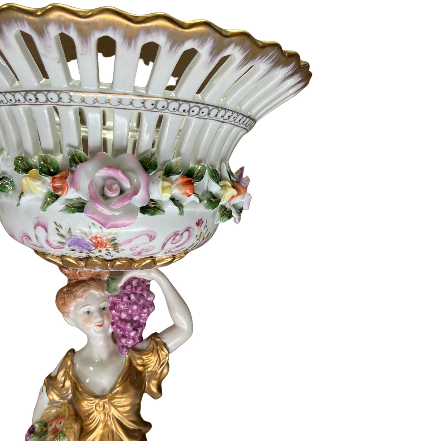 Rococo Style Porcelain Bowl Muse With Grapes