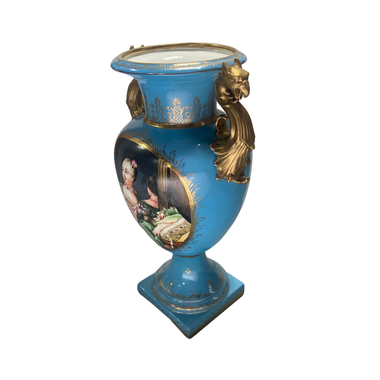 Bronze Handle Porcelain Vase