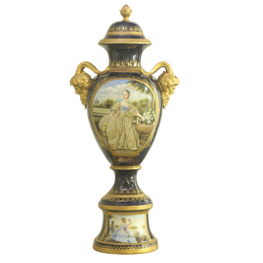 Rococo Style Hand-Painted Porcelain Vase