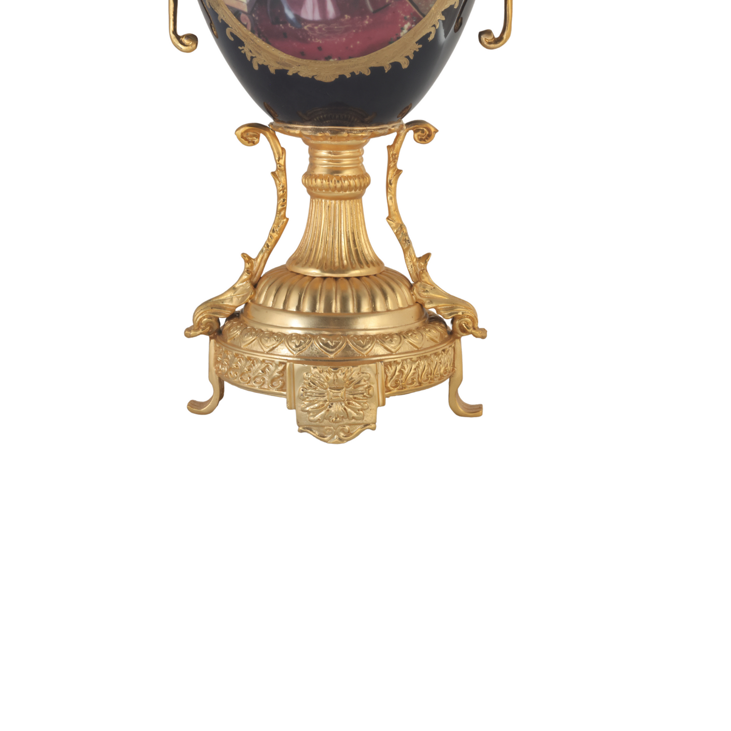 Bronze Handle Rococo Porcelain Vase