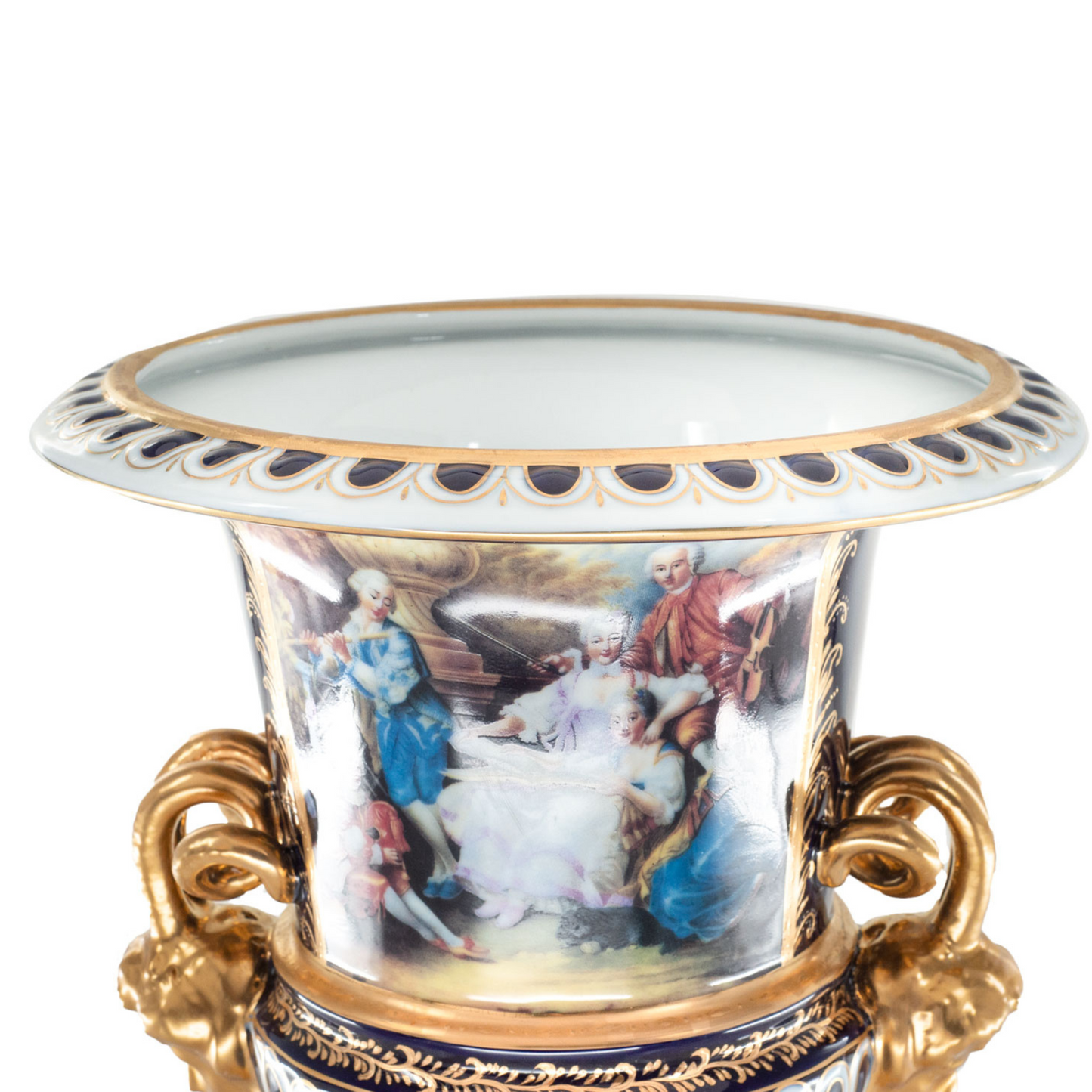 Small Rococo Style Vase with Hand-painted Motif