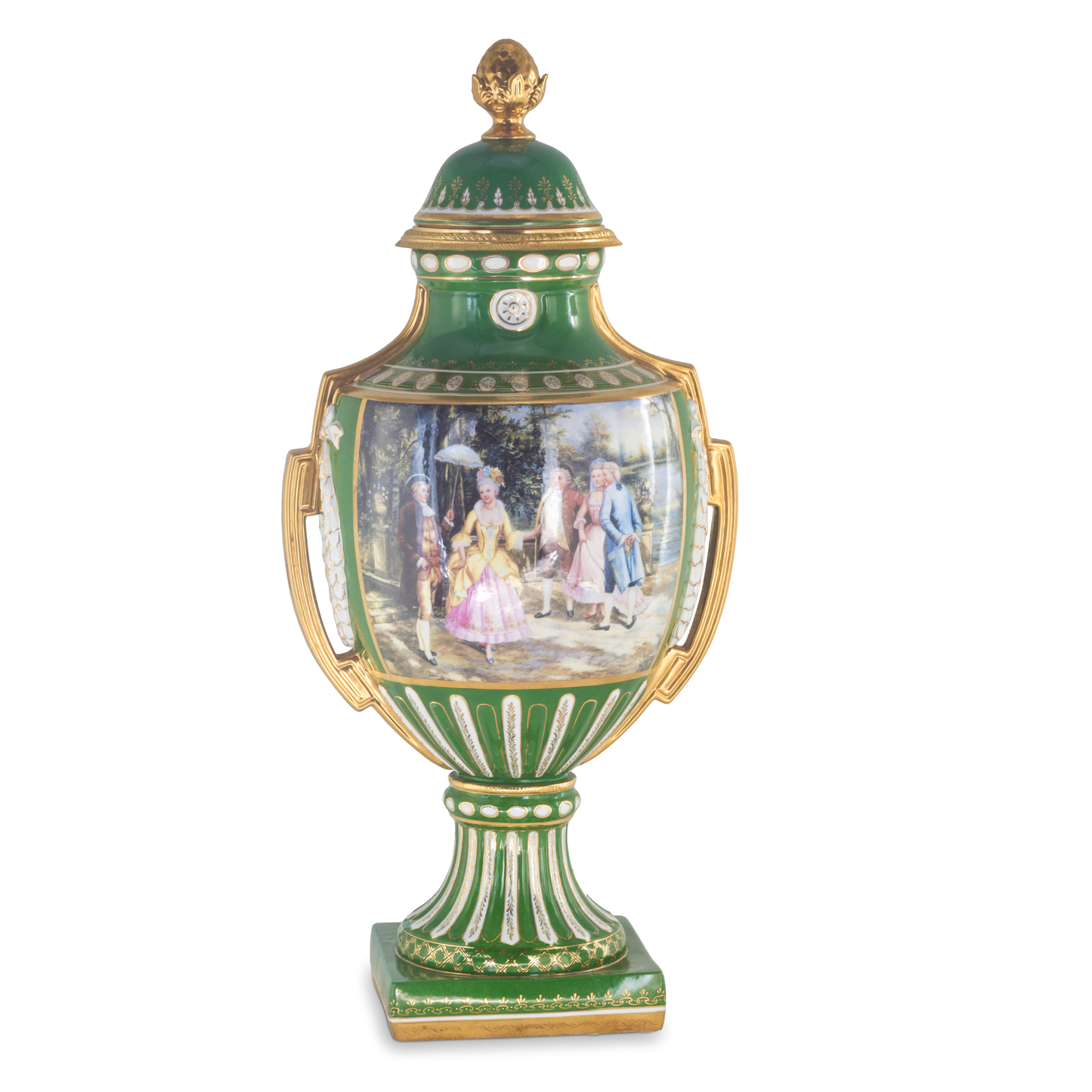 Bronze Handle Louis XV Style Porcelain Vase