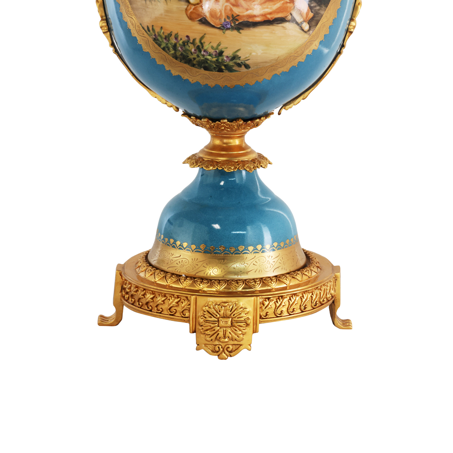 Potpourri Hand-painted Porcelain And Bronze Jar
