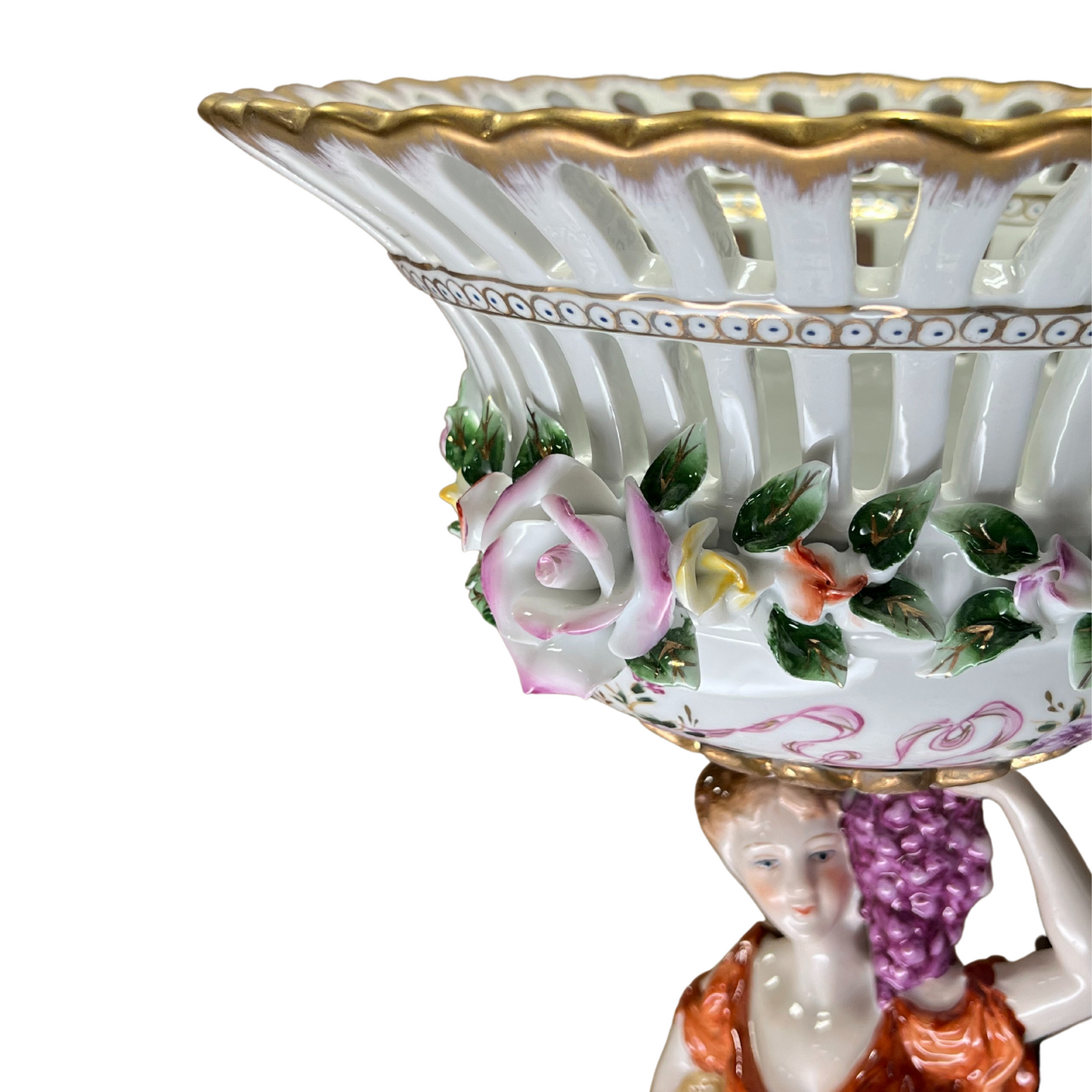 Rococo Style Porcelain Bowl Muse With Grapes