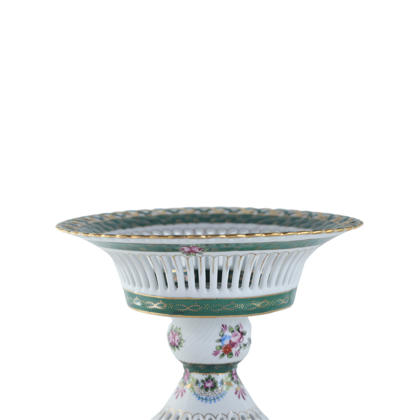 Hand-painted Decorative Fruit Bowl with Flower Motif