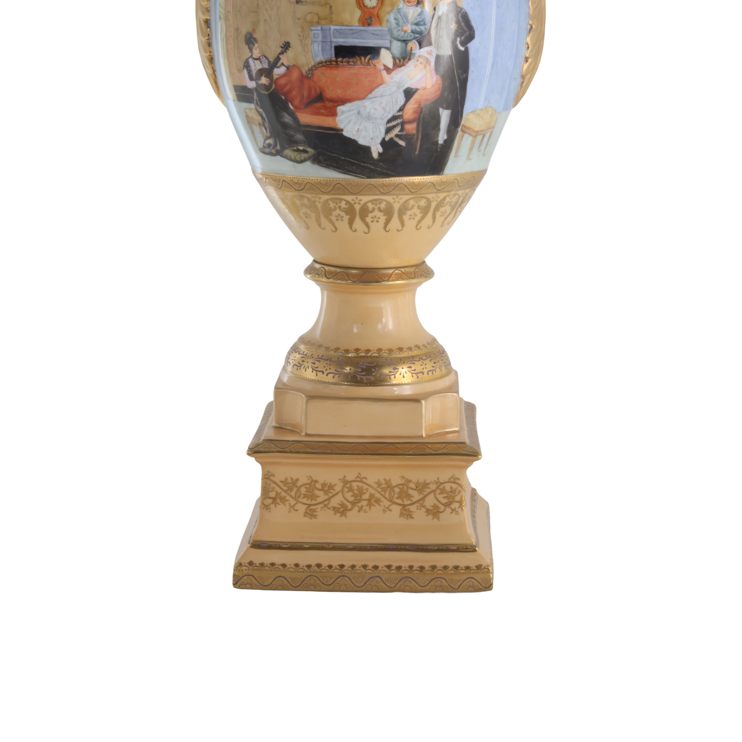 Gorgeous Hand-painted Porcelain And Bronze Vase