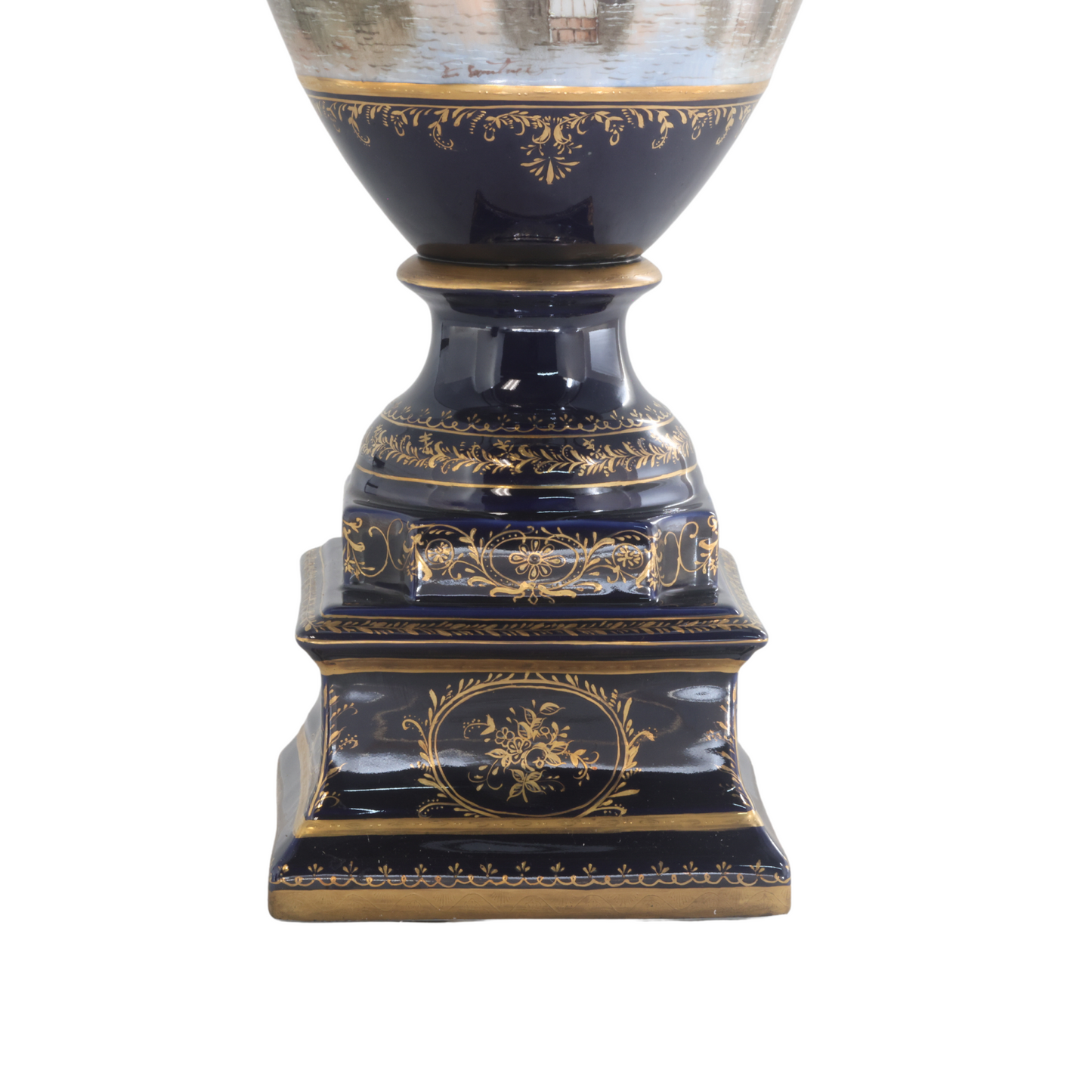 Gorgeous Hand-painted Porcelain And Bronze Vase