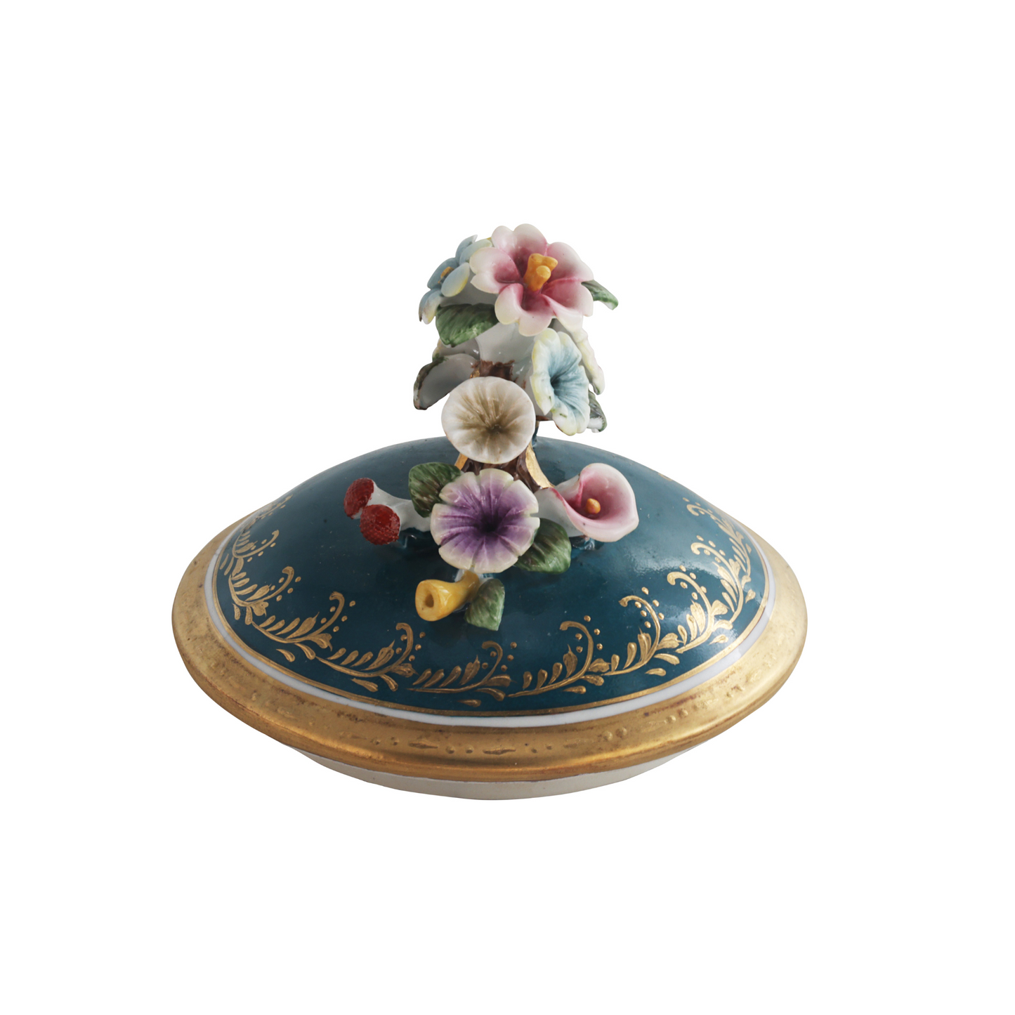 Urna floral tridimensional de flor de porcelana