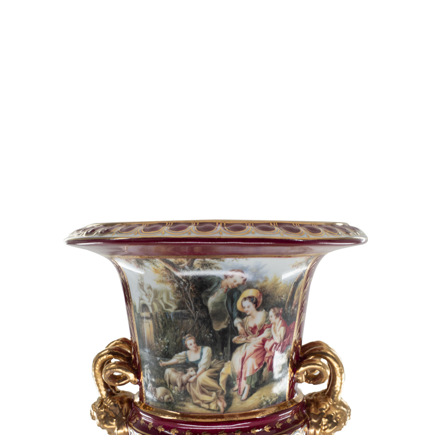 Small Rococo Style Vase with Hand-painted Motif