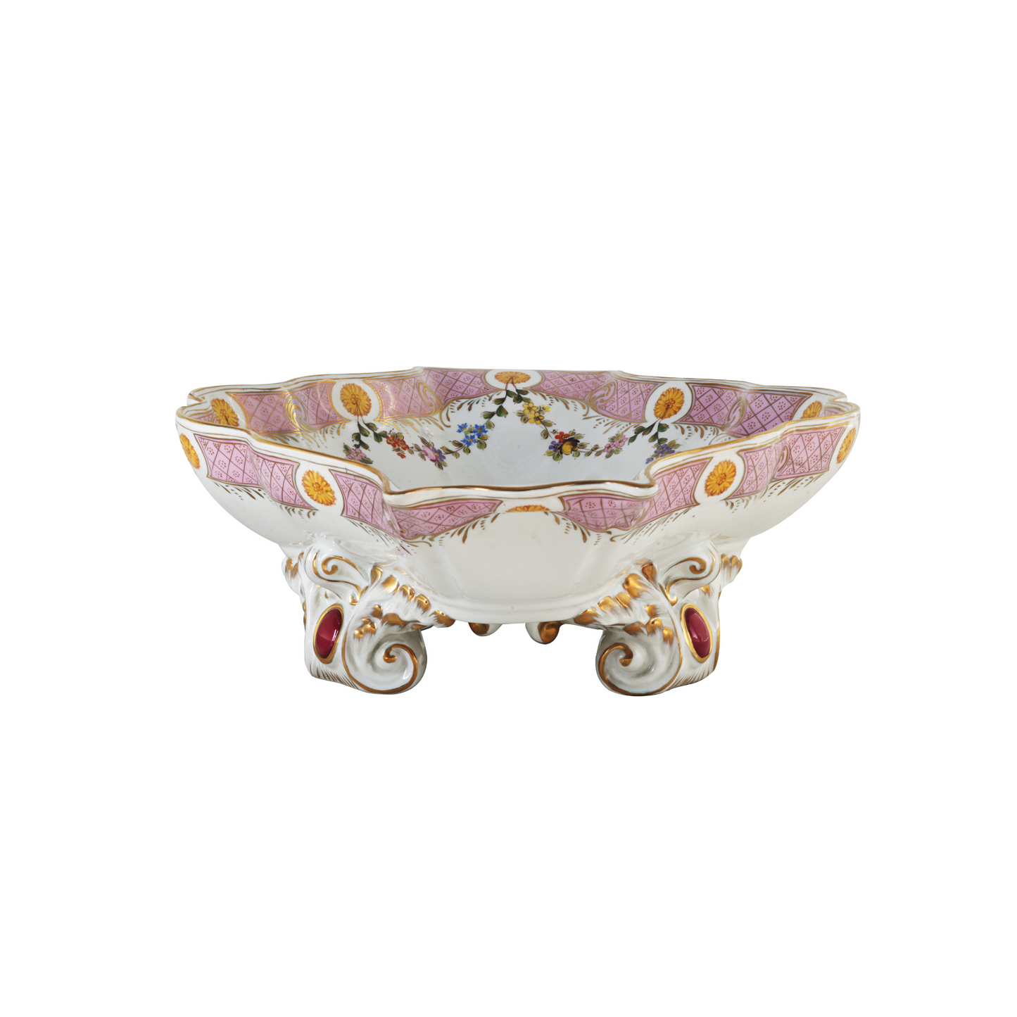 Hand-painted Pink Floral Serving Dish