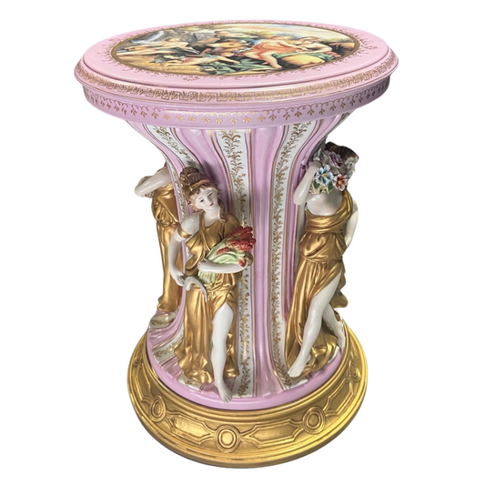 Three Muses Hand-painted Porcelain Chair In Pink