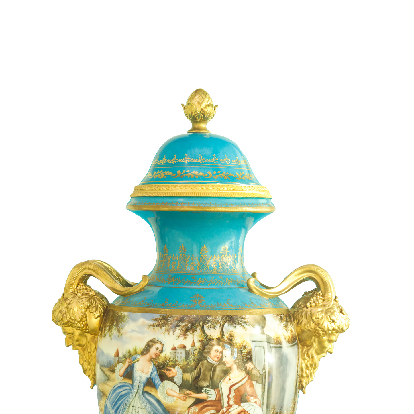 Rococo Style Hand-Painted Porcelain Vase