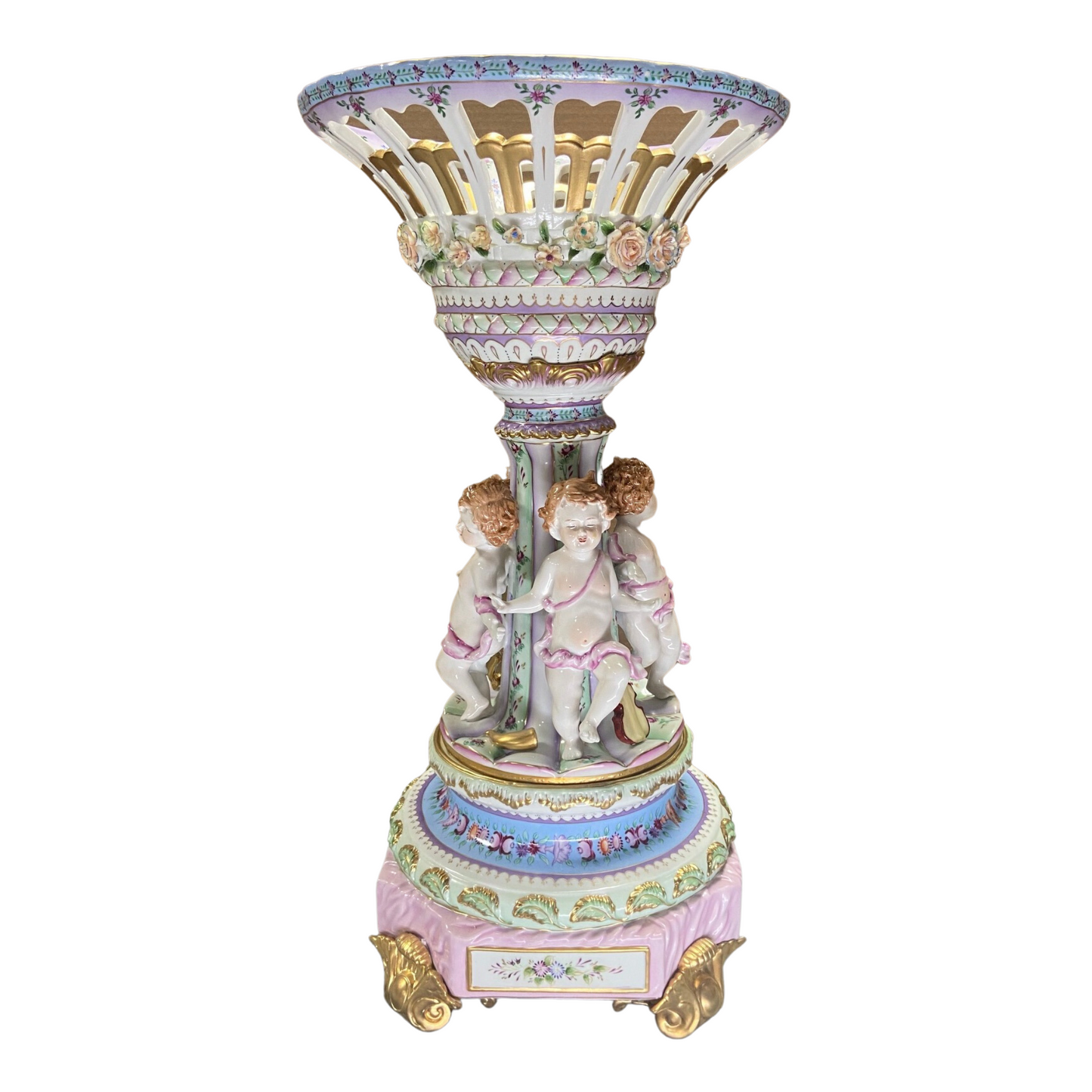 Rococo Style Porcelain Bowl With Cherubs