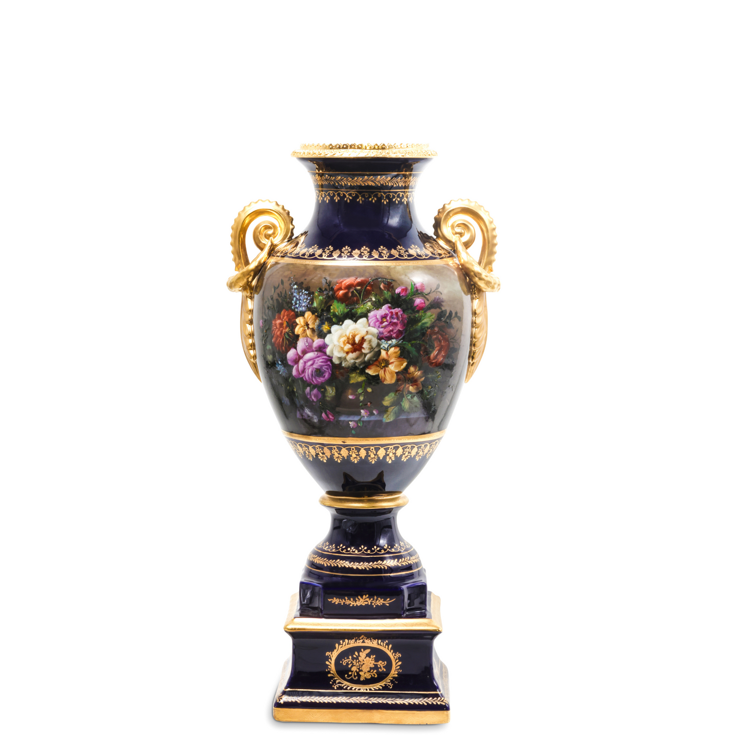 Urna de Porcelana con Motivo Floral