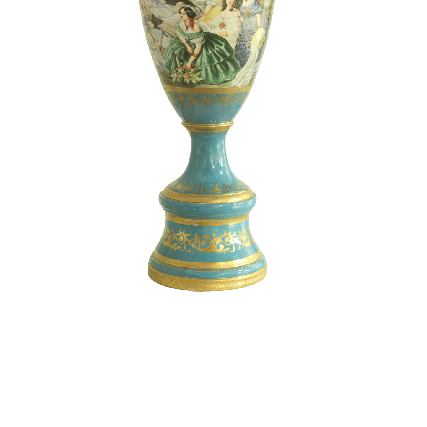 Hand-Painted Rococo Style Porcelain Jar in Nature Motif