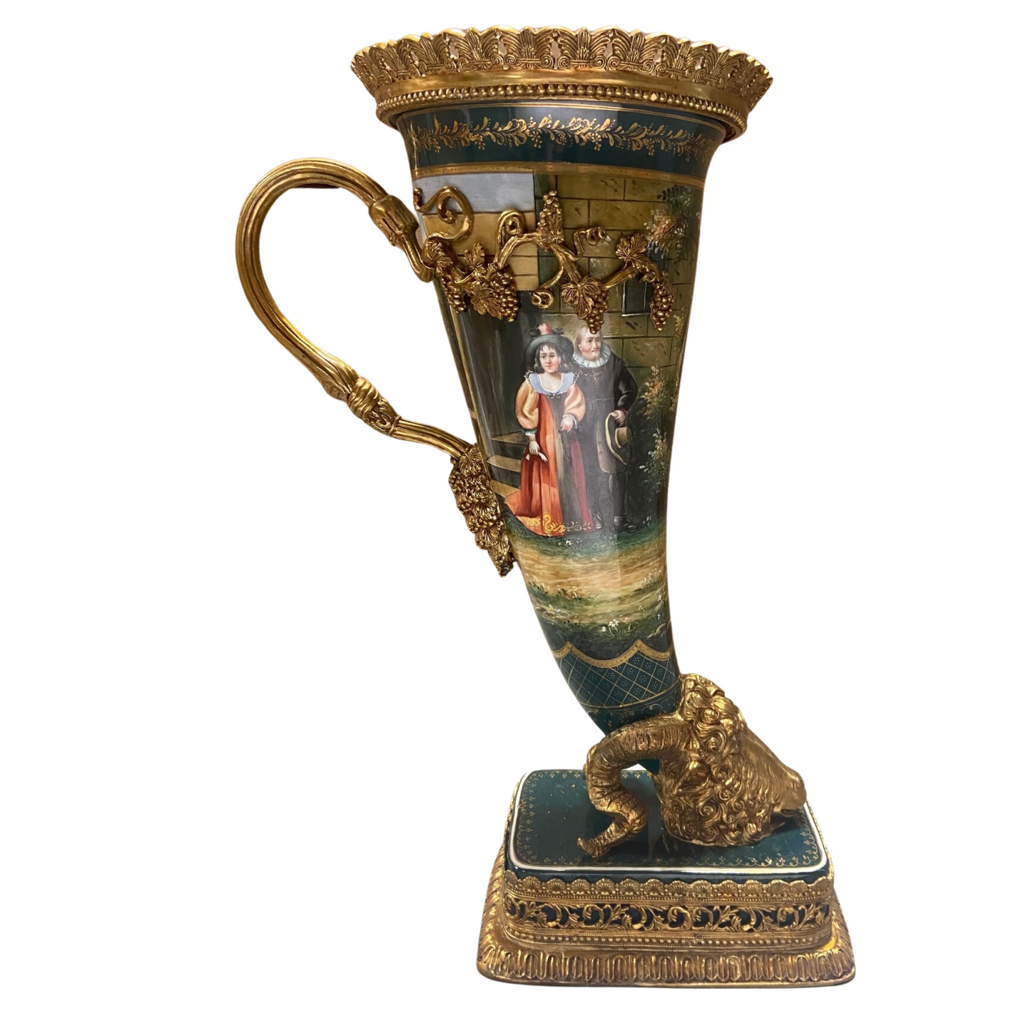 Rococo Hand-painted Style Tall Vase