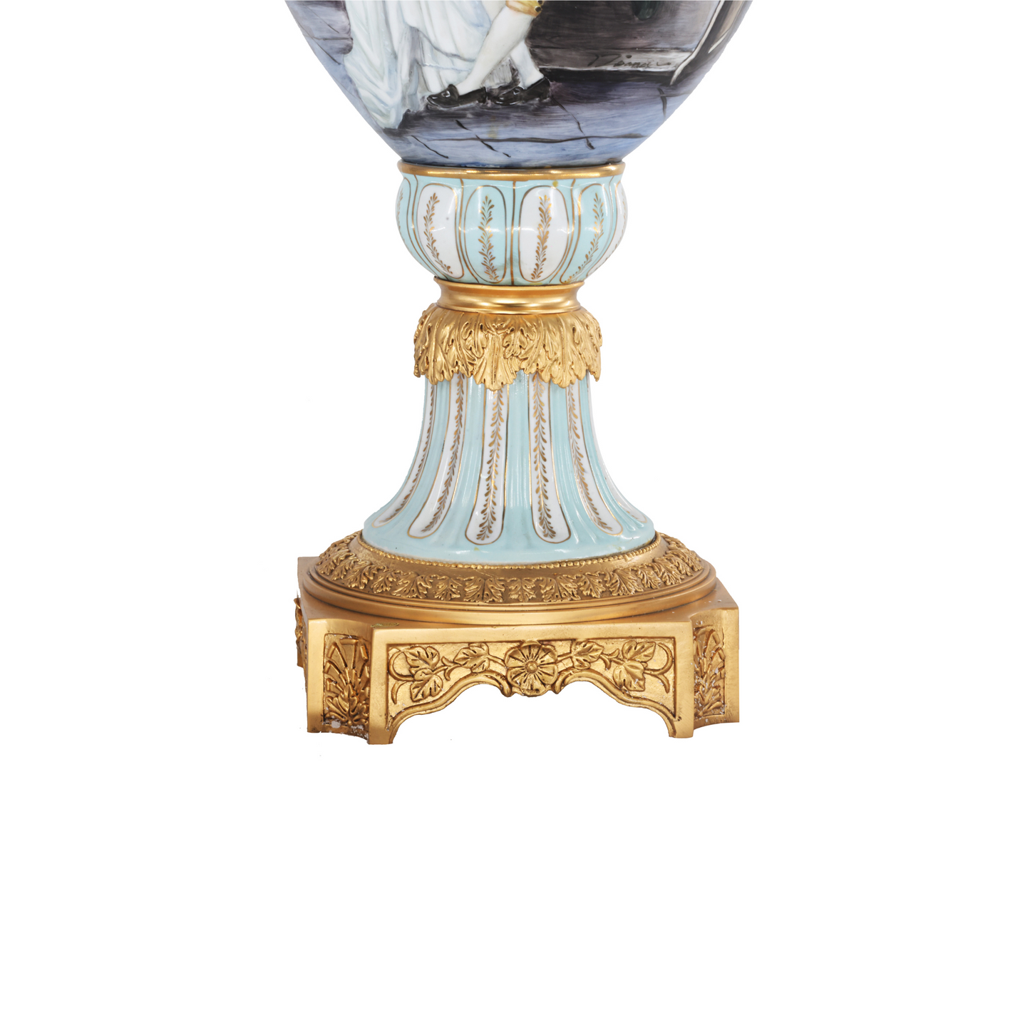 Gorgeous Rococo Style Hand-painted Porcelain Vase