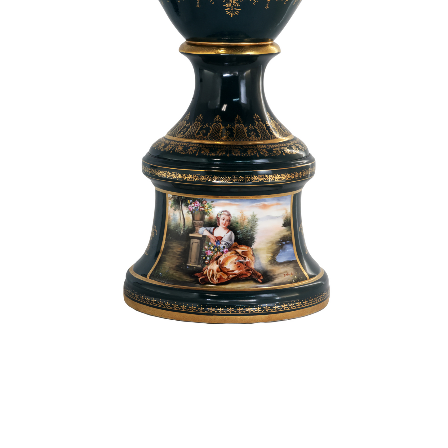 Rococo Style Hand-Painted Porcelain Vase