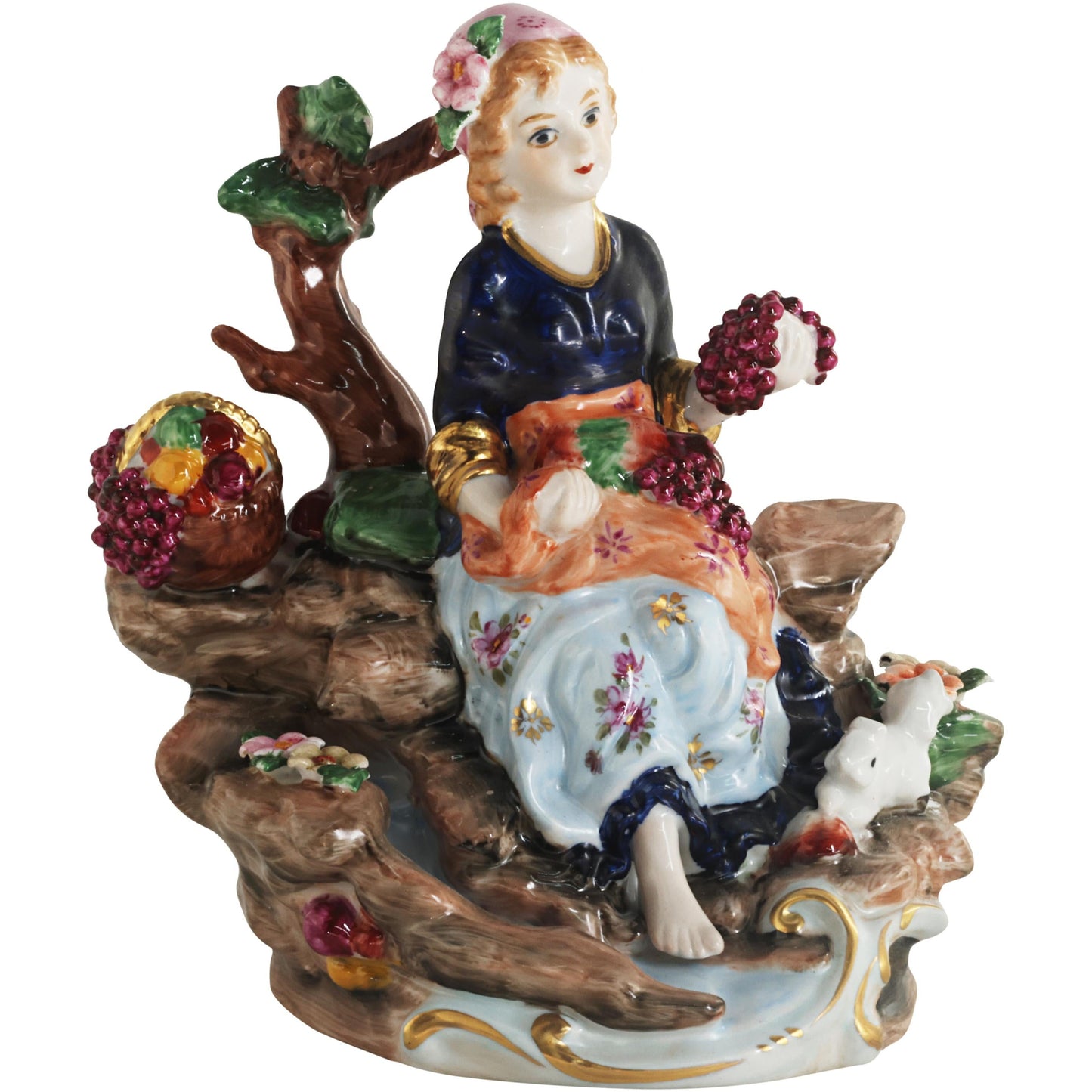 Lady Eating Grapes Porcelain Figurine