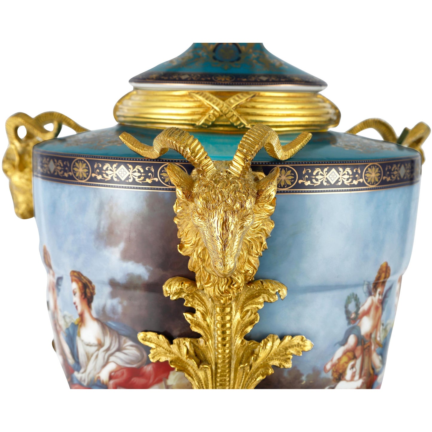 DECOELEVEN ™ Goat Head Rococo Style Porcelain Jar
