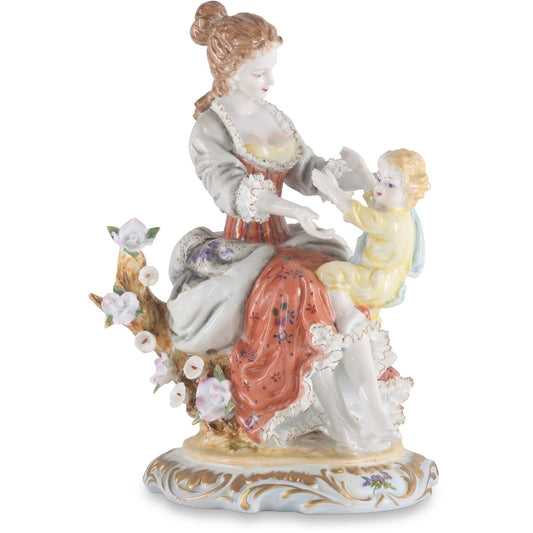 Mother and Child Porcelain Figurine