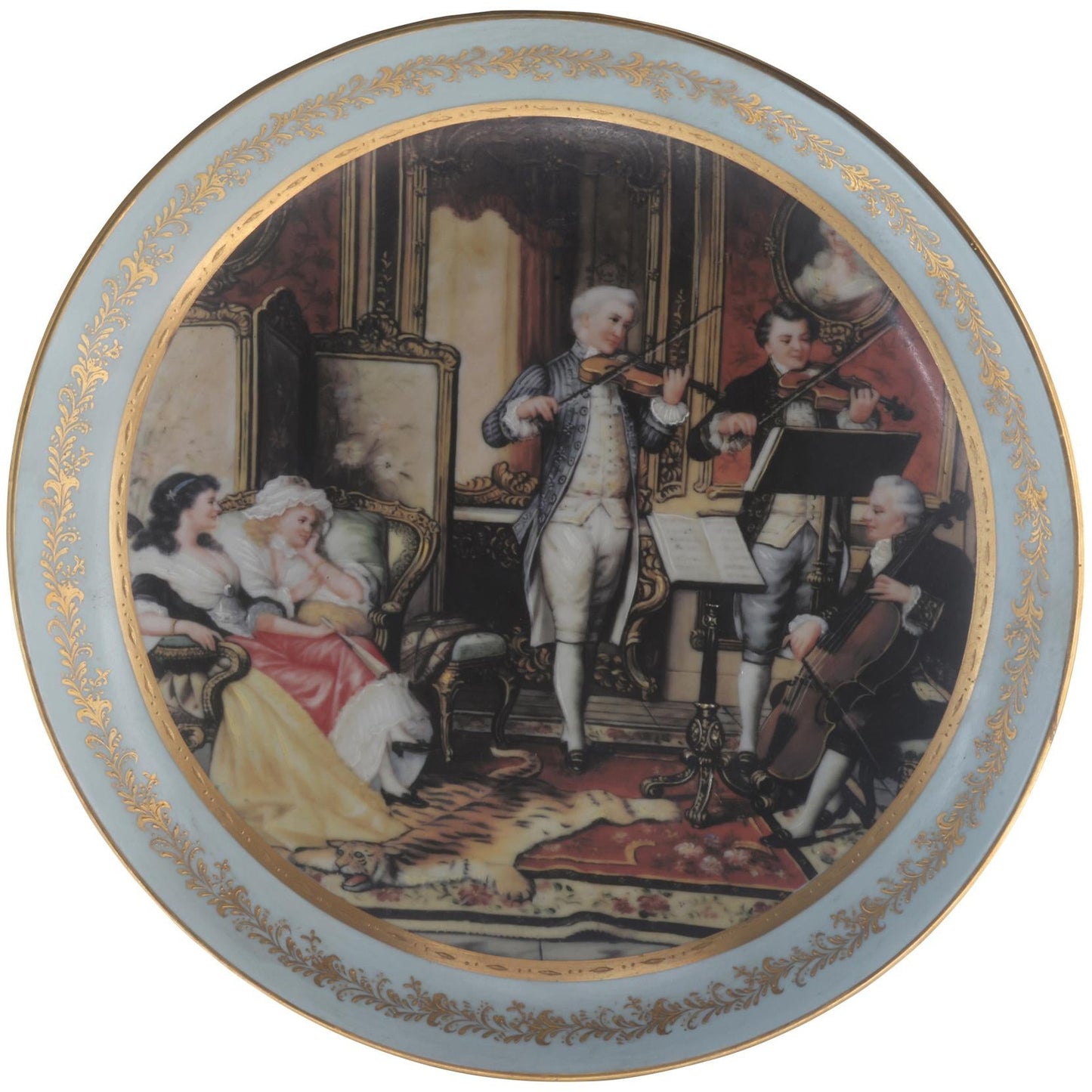 Rococo Style Parlor Scene Decorative Plate