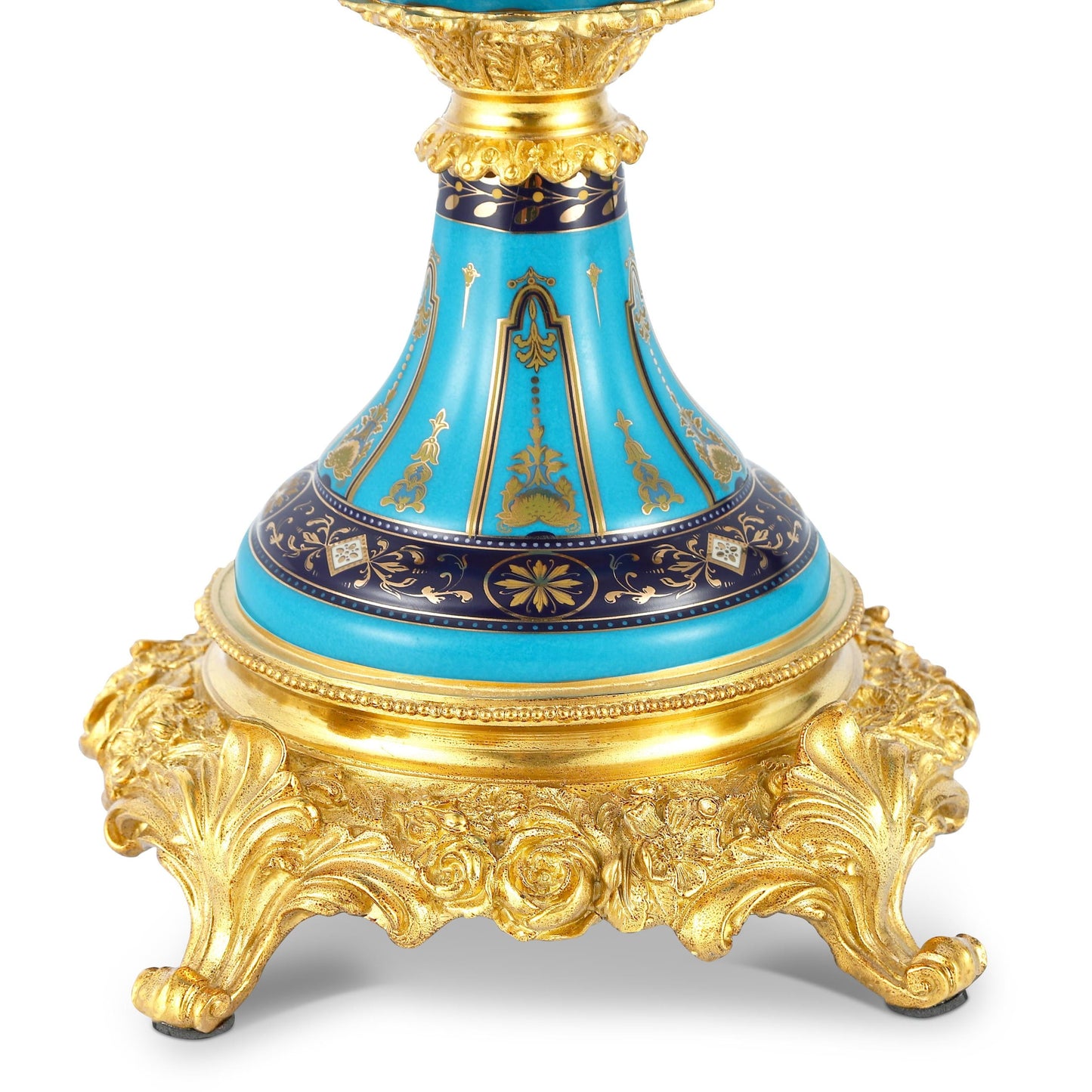 DECOELEVEN ™ Bronze and Porcelain Vase with Cherub Handles