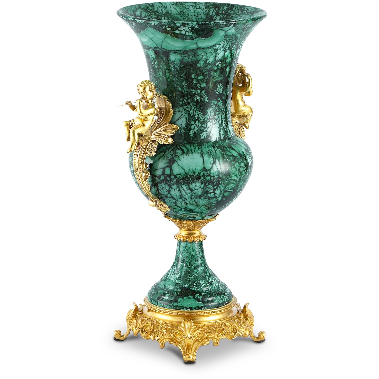 DECOELEVEN ™ Cherub Vase in Classic Green