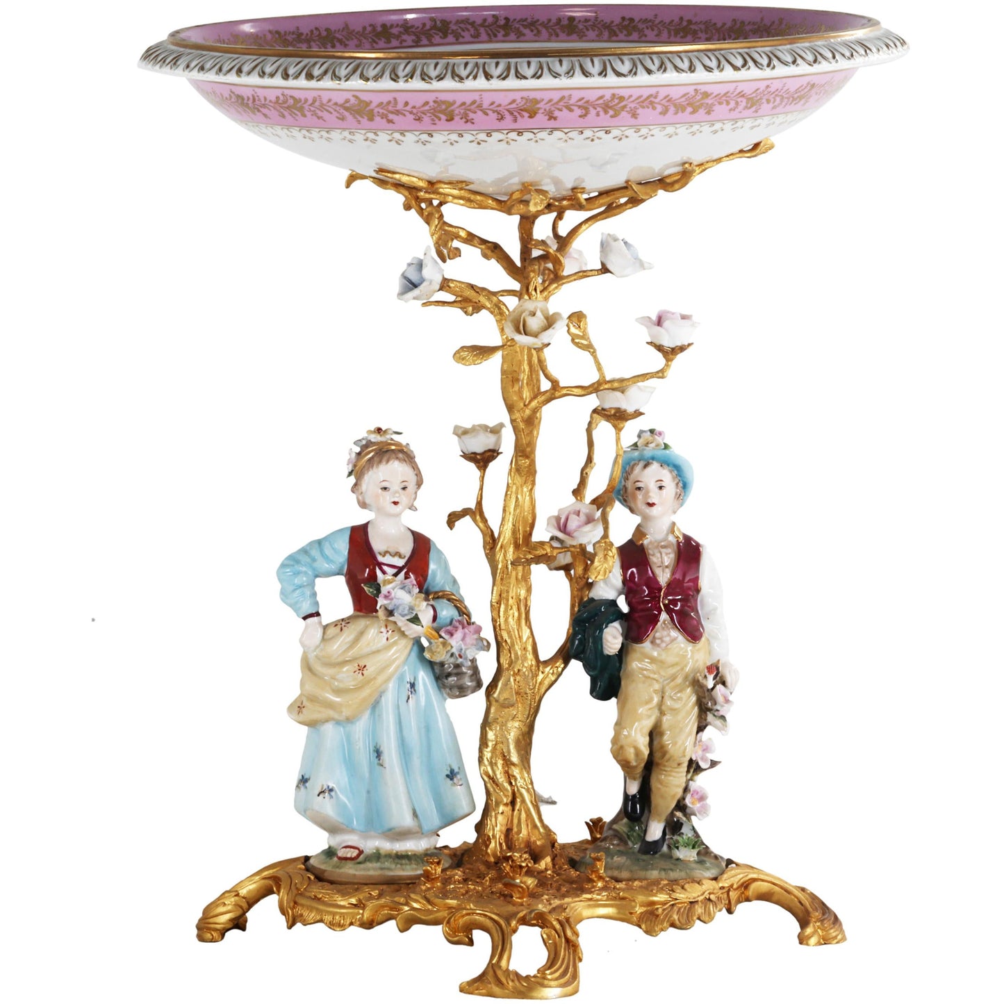 Young Lovers Hand-painted Porcelain Serving Bowl