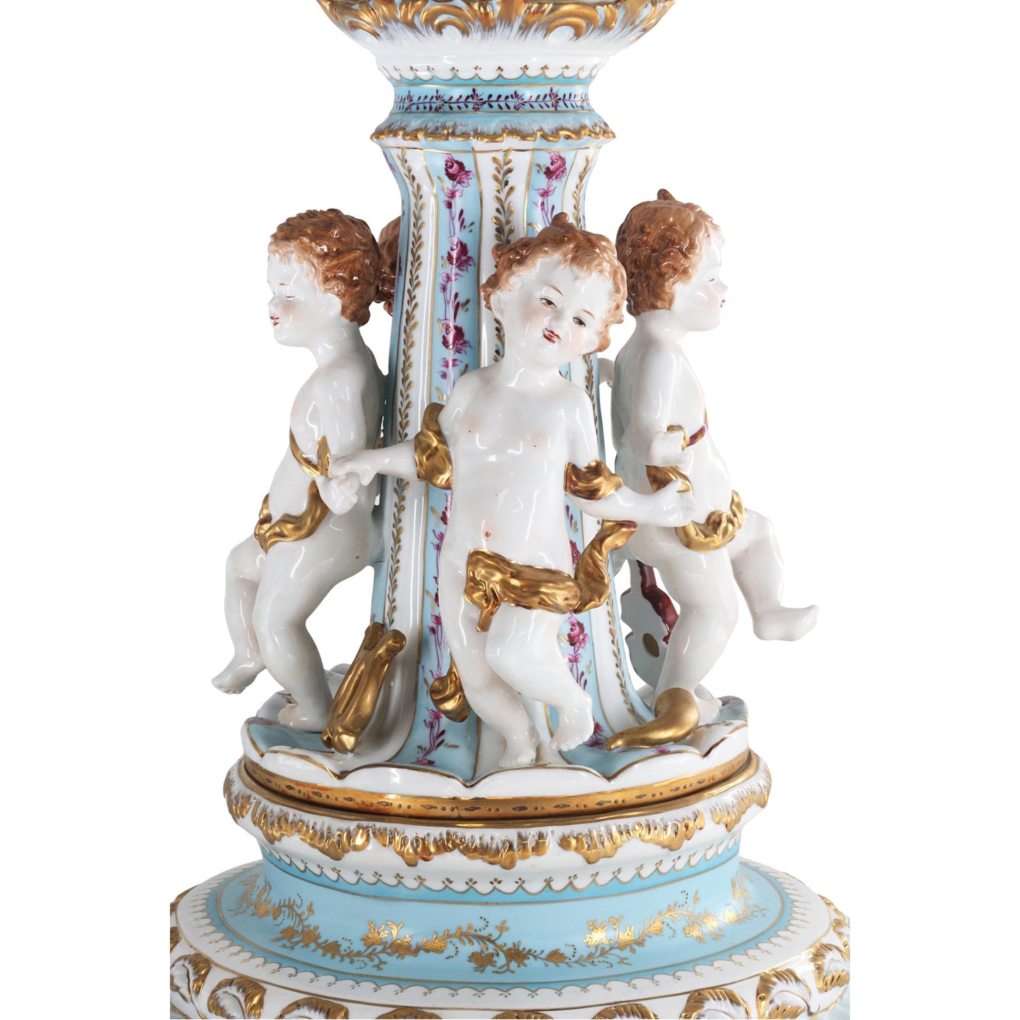 Hand-painted Rococo Style Porcelain Bowl With Cherubs