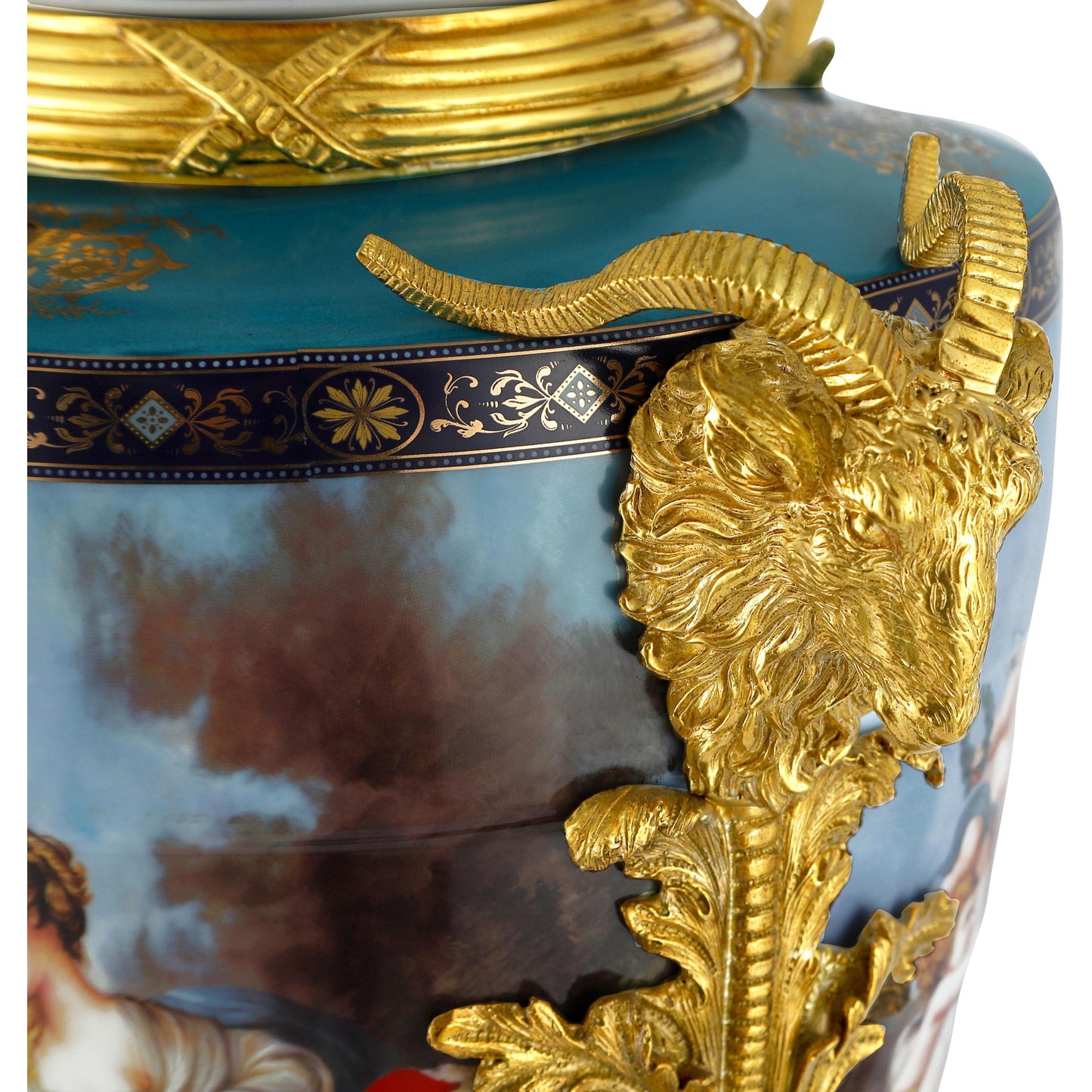 DECOELEVEN ™ Goat Head Rococo Style Porcelain Jar
